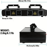 Party lights, DJ disco lights, 4-beam DMX and voice-controlled laser lights, light show stroboscopic party lights ambient lights