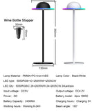 RGB Music Sync Table Lamp Wine Bottle Mood Lamp Touch Control -Rechargeable LED Atmosphere Night Light for Room Bar Party Decor