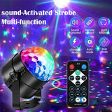 LED Stage Disco Light Rotating DJ Ball Strobe Remote Sound Control Magic Dance Car RGB Christmas Gift Club Party Laser Show Lamp
