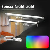 RGB Ambient Sensor Light - Rechargeable Magnetic Wall Lamp Mood Ambient Light for Cabinet Hallway Stair