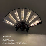 New color design colorful change rechargeable LED fan rave party lighting supplies 13inches fan glowing for music disco party