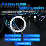 RGB Automobile interior ambient lighting 1M2M3M4M5M Remote control neon lights Voice control USB Fiber Optic Atmosphere Lamp