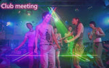 Party lights, DJ disco lights, 4-beam DMX and voice-controlled laser lights, light show stroboscopic party lights ambient lights