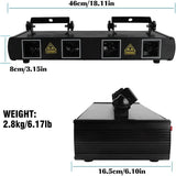Party lights, DJ disco lights, 4-beam DMX and voice-controlled laser lights, light show stroboscopic party lights ambient lights