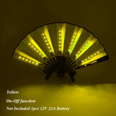 New color design colorful change rechargeable LED fan rave party lighting supplies 13inches fan glowing for music disco party