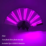 New color design colorful change rechargeable LED fan rave party lighting supplies 13inches fan glowing for music disco party