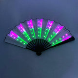 New color design colorful change rechargeable LED fan rave party lighting supplies 13inches fan glowing for music disco party