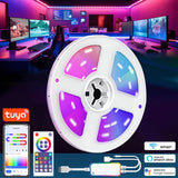 RGBIC Smart Tuya WiFi LED Strip Lights Bluetooth APP Control USB DC 5V RGB LED Light for Living Room Decor Atmosphere Lamp 1-5m