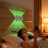 RGB Smart Motion Sensor Night Lights LED Wall Lamps USB Rechargeable for Bedroom Hallway Stairs Office Ambient Lighting