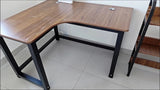 L-Shaped Desk with Bookshelf for Home Office Computer Gaming Table Corner Desk for Notebook Children Writing Computer Desk