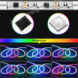 Tuya WiFi LED Neon Strip Light 12V RGBIC Smart Strip Light IP67 Waterproof RGB Chasing Flexible Tape Dream Color with Alexa