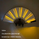 New color design colorful change rechargeable LED fan rave party lighting supplies 13inches fan glowing for music disco party