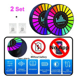 Car Music Rhythm Lamp Air Freshener RGB LED Strip Sound Control Voice Rhythm Atmosphere Light 256 Colors Option App Control