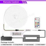 Tuya WiFi LED Neon Strip Light 12V RGBIC Smart Strip Light IP67 Waterproof RGB Chasing Flexible Tape Dream Color with Alexa