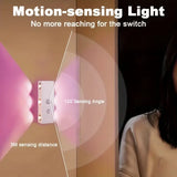 RGB Smart Motion Sensor Night Lights LED Wall Lamps USB Rechargeable for Bedroom Hallway Stairs Office Ambient Lighting