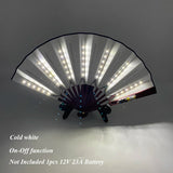 New color design colorful change rechargeable LED fan rave party lighting supplies 13inches fan glowing for music disco party