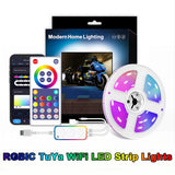 RGBIC Smart Tuya WiFi LED Strip Lights Bluetooth APP Control USB DC 5V RGB LED Light for Living Room Decor Atmosphere Lamp 1-5m