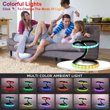 RGB LED Corner Floor Lamp with Remote, USB Powered Inches Adjustable Height, Aluminum & Plastic Black Mood Lighting, Detachable