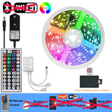 TUYA WIFI LED Lights Strips Bluetooth Smart IR Remote Control RGB LED Strip Adhesive Tape Holiday Decorations Christmas Light