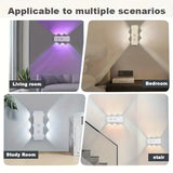 RGB Smart Motion Sensor Night Lights LED Wall Lamps USB Rechargeable for Bedroom Hallway Stairs Office Ambient Lighting