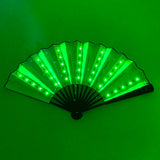 New color design colorful change rechargeable LED fan rave party lighting supplies 13inches fan glowing for music disco party