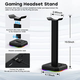 Headset Support Stand RGB Backlight Gaming Headset Holder Display Rack Aluminuim Alloy Desktop Earphone Hanger Vertical Bracket