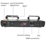 Party lights, DJ disco lights, 4-beam DMX and voice-controlled laser lights, light show stroboscopic party lights ambient lights
