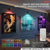 RGB Motion Sensor Wall Light 16 Colors Dimmable Wireless Light Photo Frame Light Rechargeable Magnetic Art Picture Spotlight