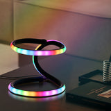 RGB LED Corner Floor Lamp with Remote, USB Powered Inches Adjustable Height, Aluminum & Plastic Black Mood Lighting, Detachable