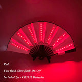 New color design colorful change rechargeable LED fan rave party lighting supplies 13inches fan glowing for music disco party