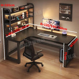 L-Shaped Desk with Bookshelf for Home Office Computer Gaming Table Corner Desk for Notebook Children Writing Computer Desk