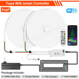 Tuya WiFi LED Neon Strip Light 12V RGBIC Smart Strip Light IP67 Waterproof RGB Chasing Flexible Tape Dream Color with Alexa