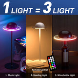 RGB Music Sync Table Lamp Wine Bottle Mood Lamp Touch Control -Rechargeable LED Atmosphere Night Light for Room Bar Party Decor