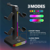 GB Headphone Stand for Desk - Controller Stand & Gaming Headset Holder with USB & Type-C Ports, Rotatable Earphone