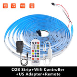 Tuya Wifi RGBIC COB LED Strip Light 24V 12V WS2811 High Brightness 720LEDs/m Bluetooth APP Control Addressable FOB Light Tape