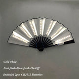 New color design colorful change rechargeable LED fan rave party lighting supplies 13inches fan glowing for music disco party