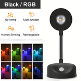RGB Motion Sensor Wall Light 16 Colors Dimmable Wireless Light Photo Frame Light Rechargeable Magnetic Art Picture Spotlight