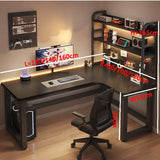 L-Shaped Desk with Bookshelf for Home Office Computer Gaming Table Corner Desk for Notebook Children Writing Computer Desk