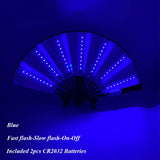 New color design colorful change rechargeable LED fan rave party lighting supplies 13inches fan glowing for music disco party