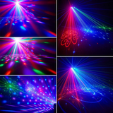 Party Lights,Disco DJ Strobe Light Rave Stage Projector Effect Dance Club Light Sound Activated with Remote Control for Parties
