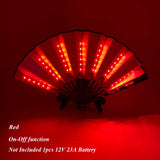 New color design colorful change rechargeable LED fan rave party lighting supplies 13inches fan glowing for music disco party