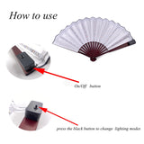 New color design colorful change rechargeable LED fan rave party lighting supplies 13inches fan glowing for music disco party