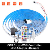 Tuya Wifi RGBIC COB LED Strip Light 24V 12V WS2811 High Brightness 720LEDs/m Bluetooth APP Control Addressable FOB Light Tape