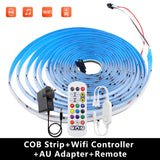 Tuya Wifi RGBIC COB LED Strip Light 24V 12V WS2811 High Brightness 720LEDs/m Bluetooth APP Control Addressable FOB Light Tape