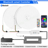 Tuya WiFi LED Neon Strip Light 12V RGBIC Smart Strip Light IP67 Waterproof RGB Chasing Flexible Tape Dream Color with Alexa