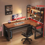L-Shaped Desk with Bookshelf for Home Office Computer Gaming Table Corner Desk for Notebook Children Writing Computer Desk
