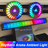 Car Music Rhythm Lamp Air Freshener RGB LED Strip Sound Control Voice Rhythm Atmosphere Light 256 Colors Option App Control