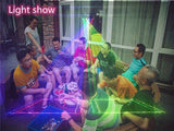 Party lights, DJ disco lights, 4-beam DMX and voice-controlled laser lights, light show stroboscopic party lights ambient lights