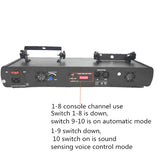 Party lights, DJ disco lights, 4-beam DMX and voice-controlled laser lights, light show stroboscopic party lights ambient lights