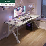 Ergonomic Large Gaming Desk, K-Shaped Gaming Table, PC Gaming Workstation Home Office Desks, Space-Saving, Easy to Assemble